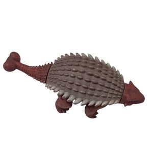Vintage Safari Ltd Ankylosaurus Dinosaur Figure Brown Red Club Tail Toy 6.5 Inch